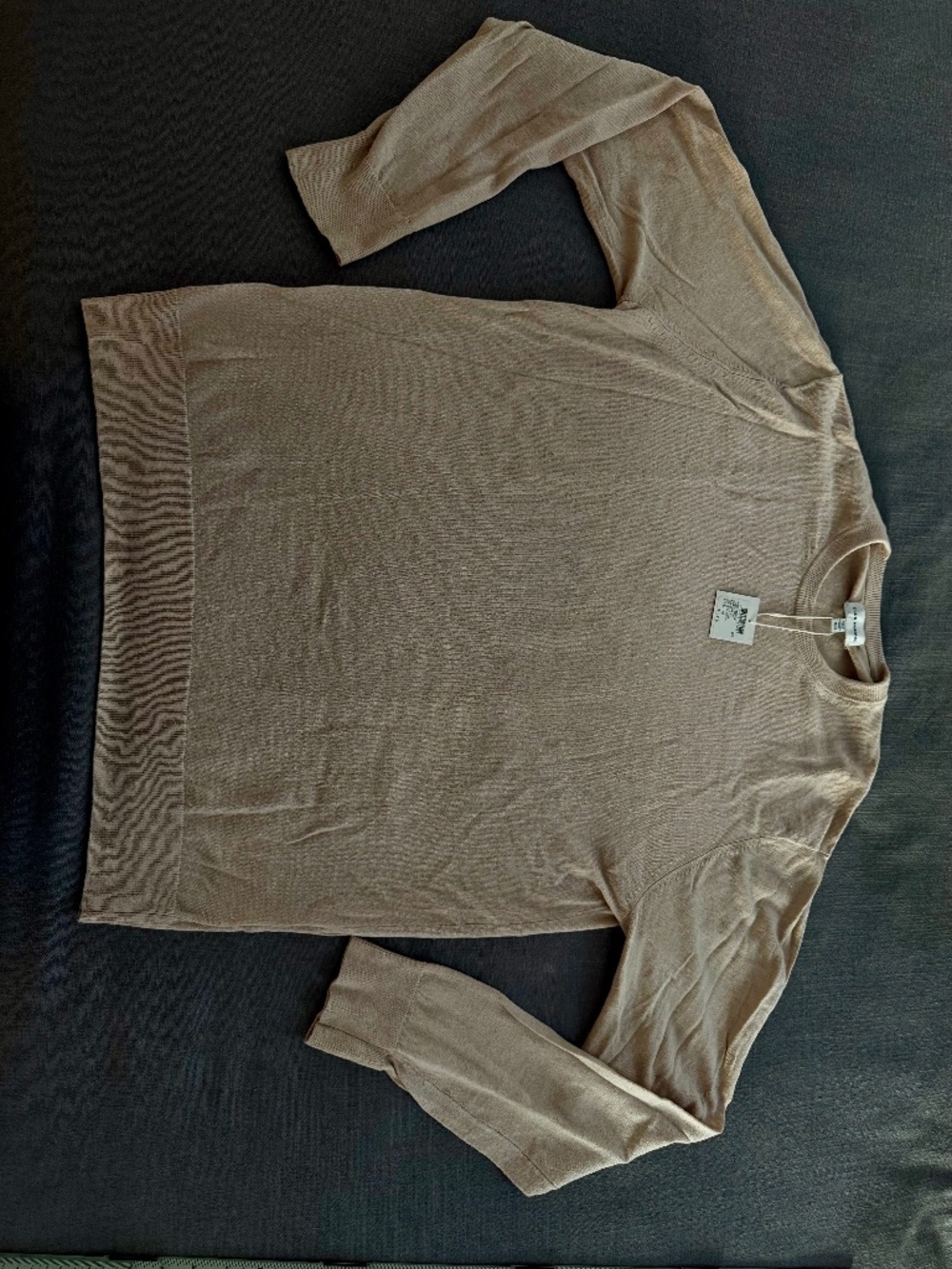 Club Monaco Linen Crew Sweater Men’s Medium Khaki Linen Blend NWT